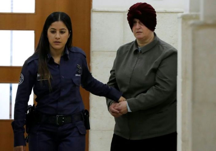 Malka Leifer, a former Australian school principal accused of dozens of cases of sexual abuse of girls, arrives for a February 2018 hearing at Jerusalem district court. — AFP