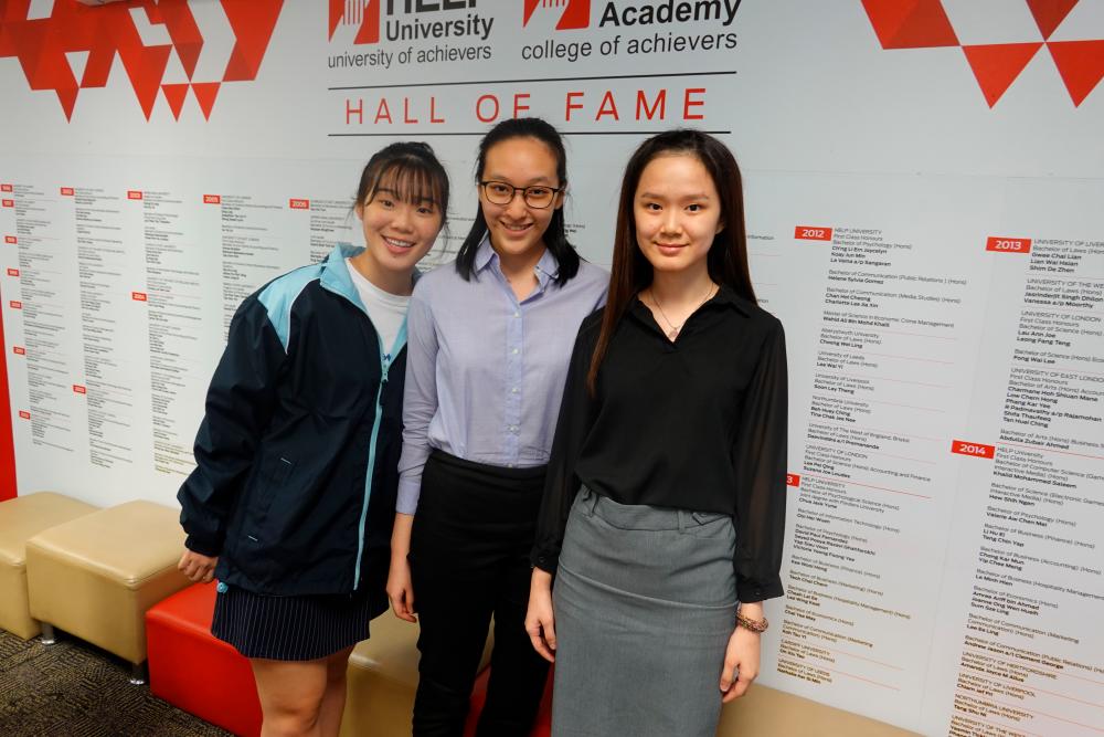 (from left) Kua, Lee and Soh win scholarships to University of Queensland.