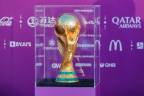 This picture taken on May 10, 2022 shows a view of the FIFA World Cup Trophy while on display at the Katara cultural village in Qatar's capital Doha. AFPPIX