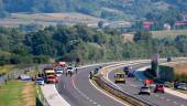 Police and emergency services are parked on the Varazdin-Zagreb highway next to the wreckage of the bus after the accident that happened early this morning some 50 kilometers from Zagreb, on August 6, 2022. AFPPIX