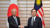 Prime Minister Datuk Seri Ismail Sabri Yaakob (left) meeting with the Prime Minister of Japan, Fumio Kishida at the Japanese Prime Minister’s Office on Friday. BERNAMApix