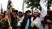 Taliban fighters celebrate the first anniversary of the fall of Kabul on a street in Kabul, Afghanistan, August 15, 2022. - REUTERSPIX