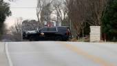 A law enforcement vehicle blocks the street where a man has reportedly taken people hostage at a synagogue during services that were being streamed live, in Colleyville, Texas, U.S. January 15, 2022. REUTERSpix