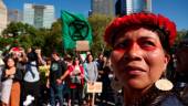 Amazon Indigenous people take part in a Global Climate Strike, to demand governments to take action against global warming, on the sidelines of the 77th Session of the United Nations General Assembly, in New York City, New York, U.S., September 23, 2022. - REUTERSPIX