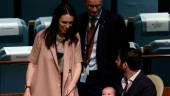 New Zealand Prime Minister Jacinda Ardern walks back to her baby Neve and partner Clarke Gayford, after speaking at the Nelson Mandela Peace Summit during the 73rd United Nations General Assembly in New York City, New York, U.S., September 24, 2018. REUTERSpix