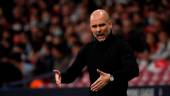 Manchester City's Spanish coach Josep Guardiola gestures during the UEFA Champions League quarter final second leg football match between Club Atletico de Madrid and Manchester City FC at the Wanda Metropolitano stadium in Madrid on April 13, 2022. AFPPIX