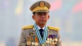 Myanmar’s junta chief Senior General Min Aung Hlaing, who ousted the elected government in a coup, presides at an army parade on Armed Forces Day in Naypyitaw, Myanmar, March 27, 2021. REUTERSPIX