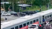 Lorry, 4WD vehicle crash into moving train