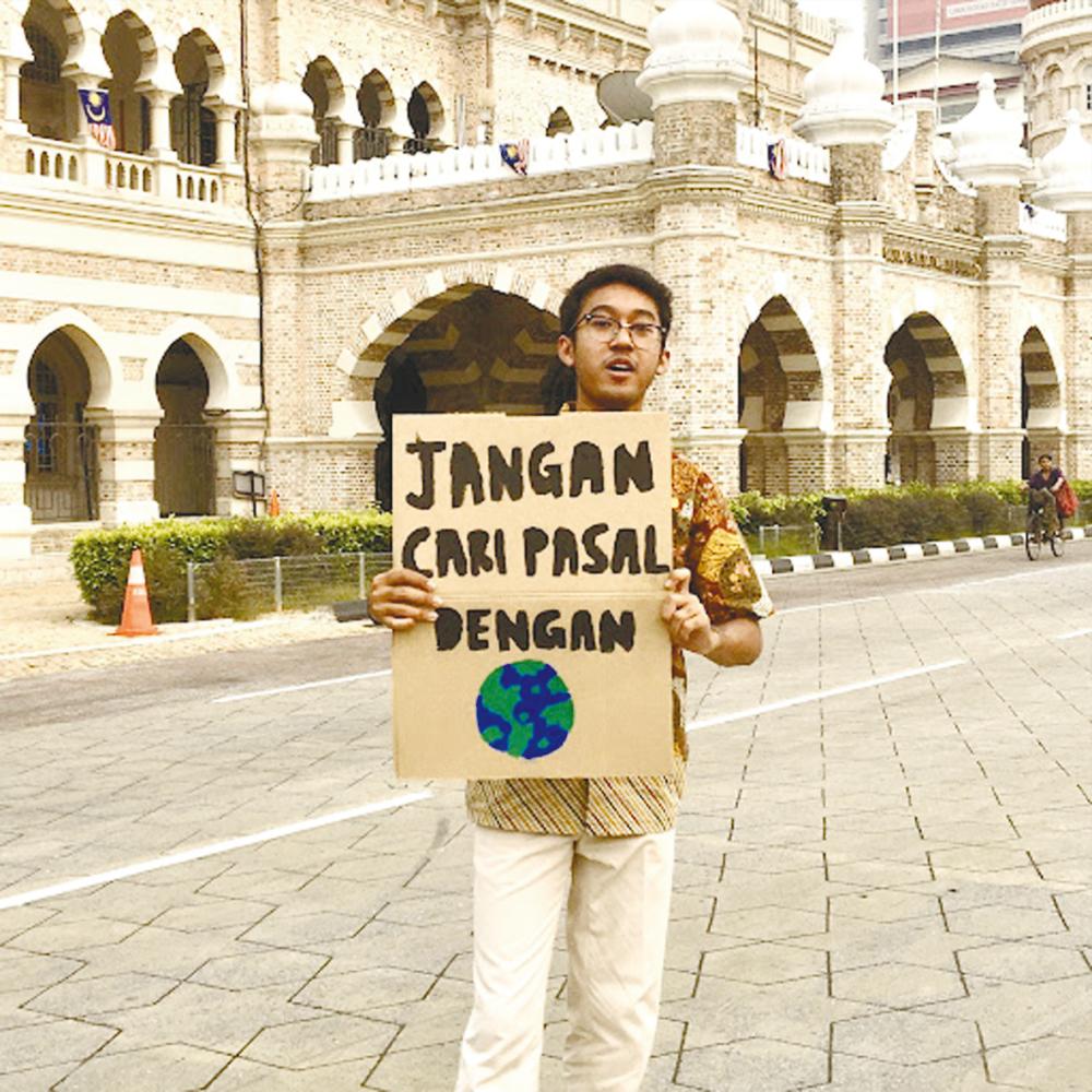 Aidil has been encouraging young people to take part in environmental campaigns. - PICTURES COURTESY OF AIDIL IMAN AIDID