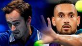 US Open champion Daniil Medvedev (left) will face the mercurial Nick Kyrgios.