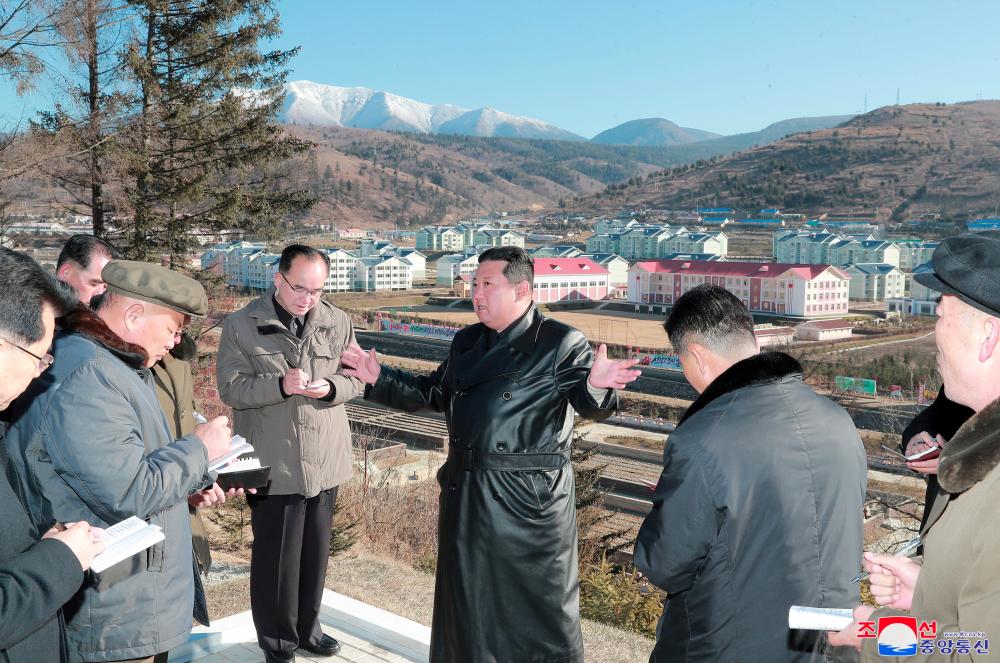 North Korean leader Kim Jong Un gives field guidance during a visit to Samjiyon City, North Korea in this undated photo released on November 16, 2021 by North Korea's Korean Central News Agency - REUTERSPIX