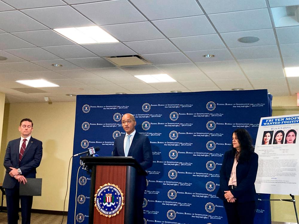 Damian Williams, the top federal prosecutor in Manhattan, speaks at a press conference to announce the addition of “Cryptoqueen” Ruja Ignatova to the FBI’s most-wanted fugitives list, in New York/AFPPix