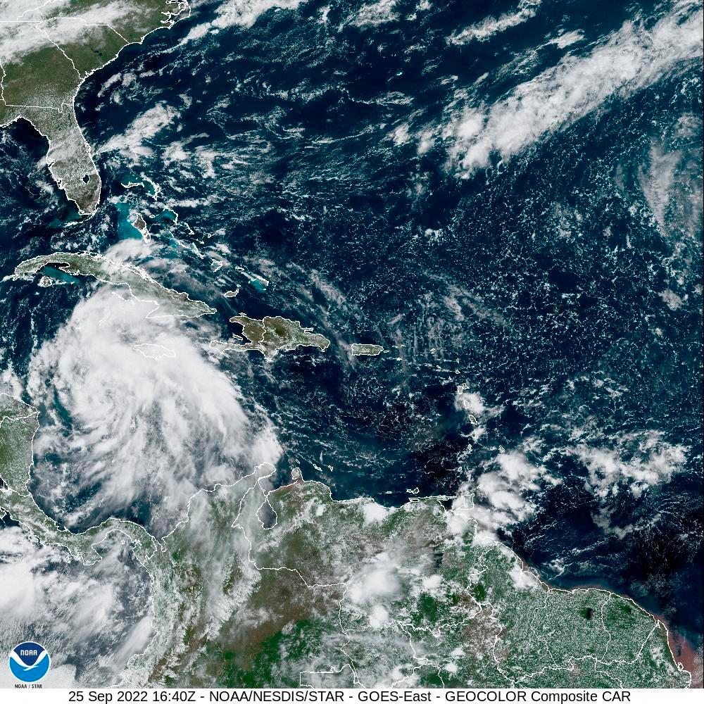 Tropical Storm Ian is seen near the coast of Cuba in this satellite image taken September 25, 2022. REUTERSPIX