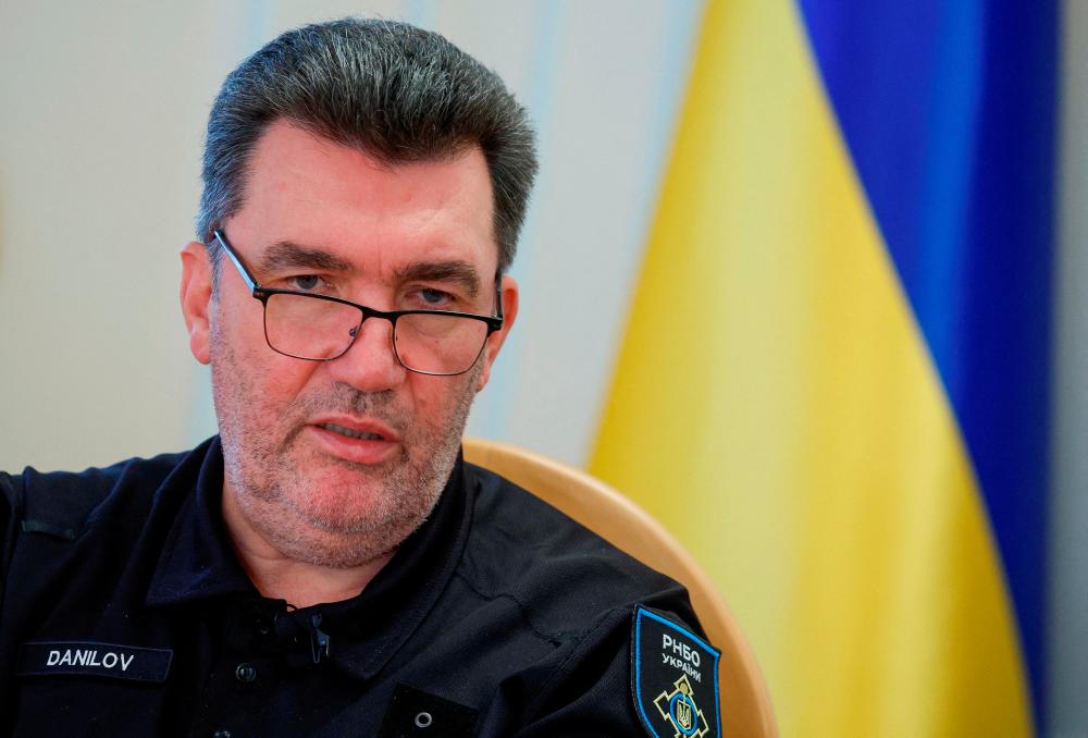 FILE PHOTO: Oleksiy Danilov, Secretary of Ukraine’s National Security and Defence Council, speaks with Reuters during an interview, as Russia’s attack on Ukraine continues, in Kyiv, Ukraine July 8, 2022. REUTERSPIX