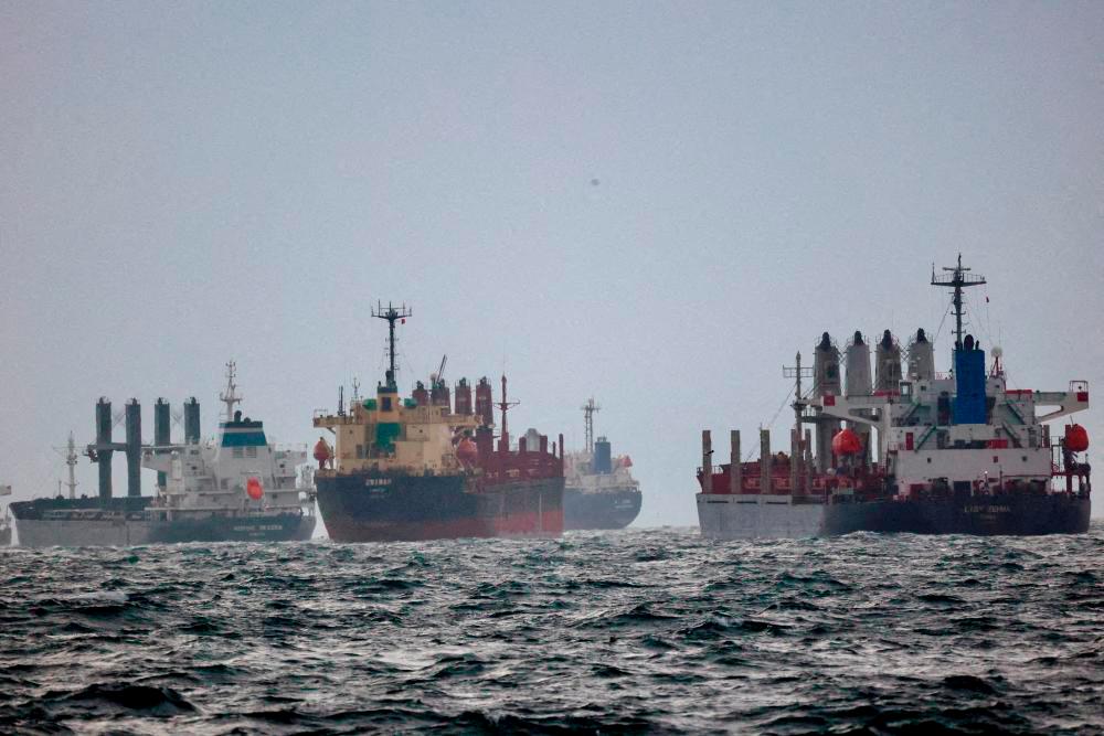Filepix: Vessels are seen as they await inspection under the Black Sea Grain Initiative, brokered by the United Nations and Turkey, in the southern anchorage of the Bosphorus in Istanbul, Turkey December 11, 2022/REUTERSPix