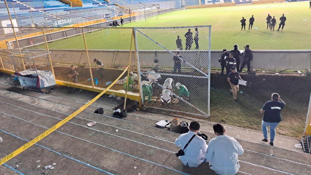 A view of the aftermath of a stampede at the Cuscatlan stadium in San Salvador, El Salvador, May 20, 2023, in this picture obtained from social media. REUTERSPIX