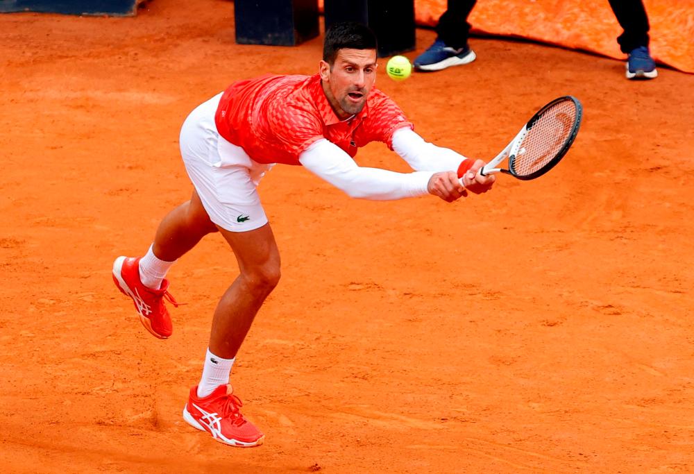 Tennis - Italian Open - Foro Italico, Rome, Italy - May 17, 2023 Serbia’s Novak Djokovic in action during his quarter final match against Denmark’s Holger Rune REUTERSPIX