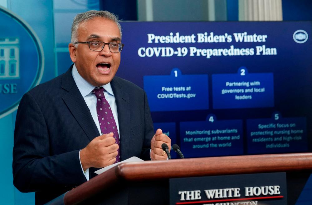 US White House Covid-19 Response Coordinator Ashish Jha speaks during a press briefing at the White House in Washington, U.S., December 15, 2022. REUTERSpix
