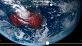 A plume rises over Tonga when the underwater volcano Hunga Tonga-Hunga Ha’apai erupted in this satellite image taken by Himawari-8, a Japanese weather satellite operated by Japan Meteorological Agency, on January 15, 2022. REUTERSPIX