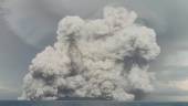 An eruption occurs at the underwater volcano Hunga Tonga-Hunga Ha'apai off Tonga, January 14, 2022 in this screen grab obtained from a social media video. Video recorded January 14, 2022. Tonga Geological Services/via REUTERS -REUTERSPix