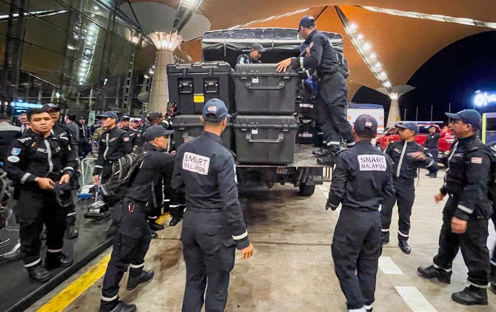 Malaysia is sending the Special Malaysia Disaster Assistance and Rescue Team (SMART) to Turkiye to assist in search and rescue (SAR) efforts to locate victims of the earthquake in southern Turkiye as a sign of solidarity with those affected by the disaster. NADMA COURTESY PIX