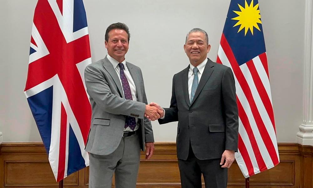 Deputy Prime Minister Datuk Seri Fadillah Yusof held a meeting and discussion with the British Minister of International Trade, Nigel Huddleston in London. Pix credit: Facebook/Fadillah Yusof