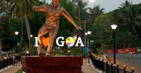 La statue de Ronaldo fait sensation à Goa en Inde