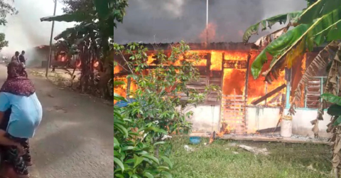 Pria pengangguran membakar rumah keluarga setelah ibu menolak memberikan uang