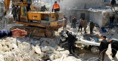 Building collapse in war-damaged Syria city kills 16