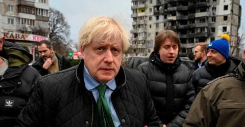 Britain’s former PM Boris Johnson visits Kyiv, pledges help