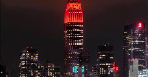 New York landmarks lit red in celebrating Chinese Lunar New Year