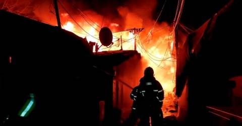 About 500 people evacuated after fire rages through shanty village in Seoul
