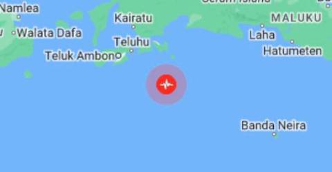 A moderate earthquake strikes the northern Maluku Sea, Indonesia