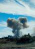 Smoke rises after explosions were heard from the direction of a Russian military airbase near Novofedorivka, Crimea August 9, 2022. - REUTERSPIX