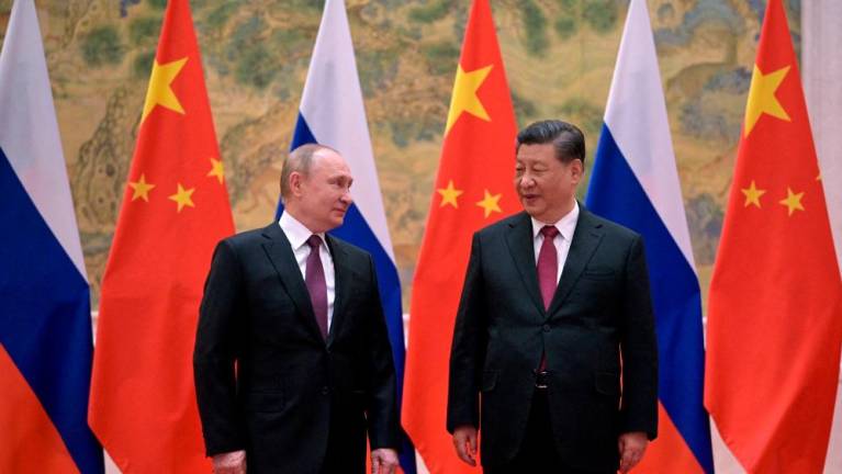 Russian President Vladimir Putin attends a meeting with Chinese President Xi Jinping in Beijing, China February 4, 2022. AFPPIX