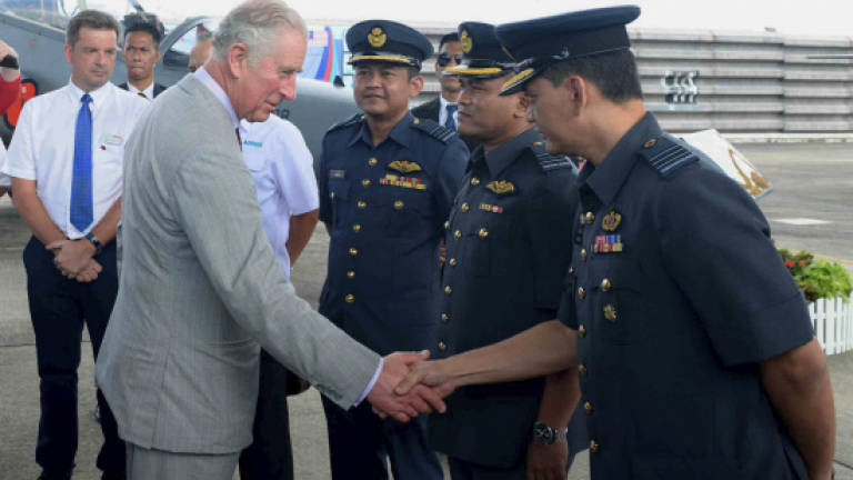 Prince Charles visits M'sian Air Force Base in Butterworth