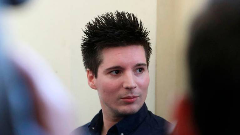 Football Leaks whistleblower Rui Pinto arrives at the Metropolitan Court in Budapest, Hungary, for his trial on March 5, 2019/AFPPix