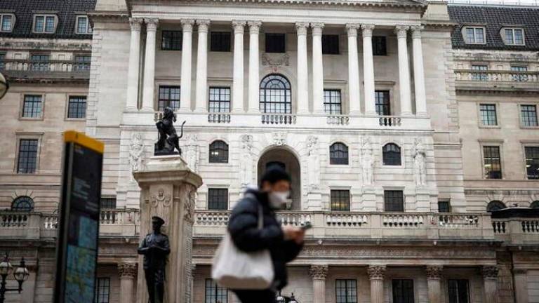 The front facade of the Bank of England in the financial district in London. – Reuterspix