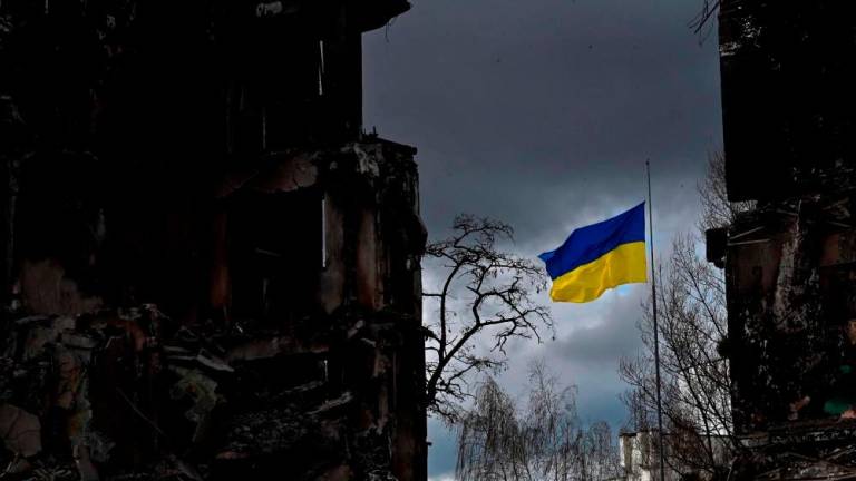 The display of Ukrainian flags and banners are now allowed around Berlin’s Soviet monuments on May 8 and 9. AFPPIX