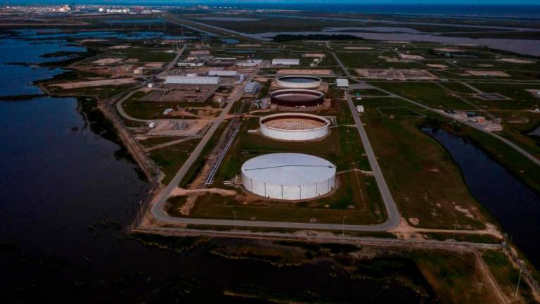 The Bryan Mound Strategic Petroleum Reserve, an oil storage facility near Freeport, Texas. US crude stocks rose by about 3.4 million barrels in the week ended Jan 20, according to market sources citing American Petroleum Institute figures on Tuesday.– Reuterspic