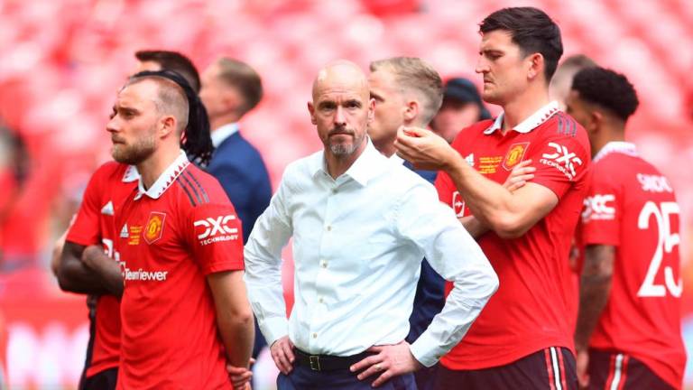 Manchester United manager Erik ten Hag looks dejected after the match/REUTERSPix