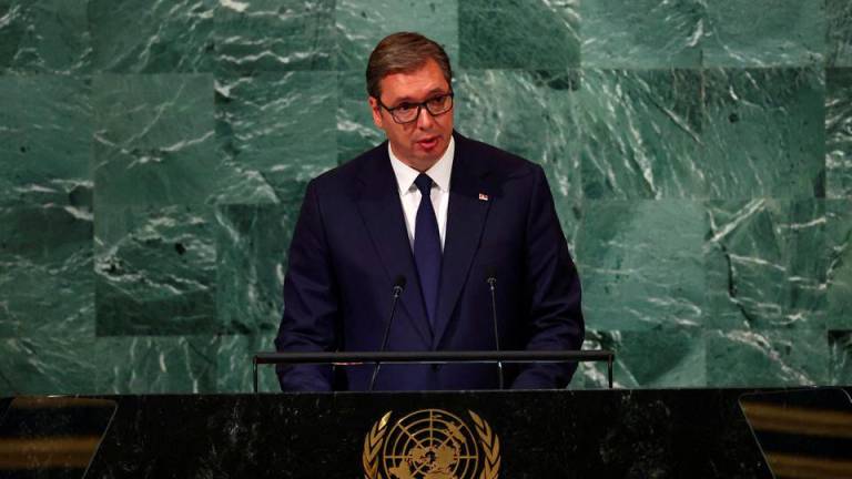 Serbia’s President Aleksandar Vucic addresses the 77th Session of the United Nations General Assembly at U.N. Headquarters in New York City, U.S., September 21, 2022. - REUTERSPIX