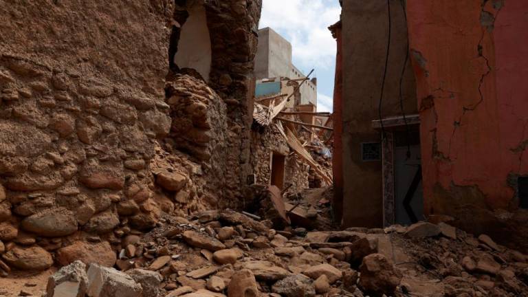 Rubble is seen in the aftermath of a deadly earthquake, in Amizmiz, Morocco September 16, 2023. REUTERSPIX