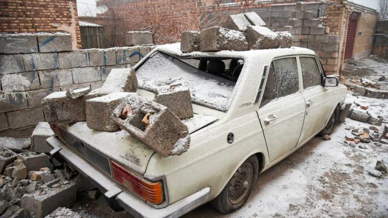 A picture shows the damage after an earthquake struck the city of Khoy in Iran’s West Azerbaijan province on January 29, 2023. AFPPIX