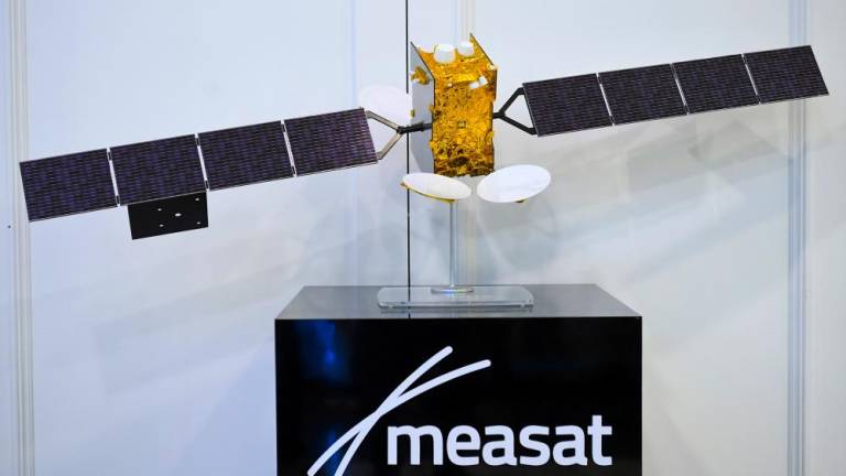 A replica of the Measat-3d satellite on display at the MEASAT-3d launch ceremony from the Kourou Space Center, French Guiana at the Kuala Lumpur World Trade Center (WTC-KL). BERNAMApix