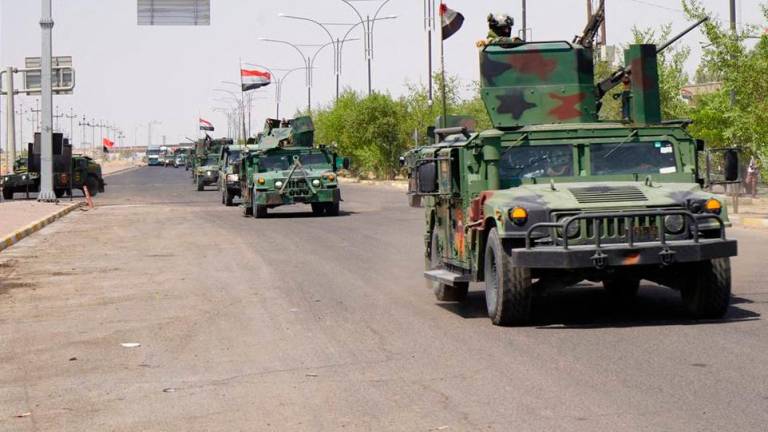 Iraqi security forces deploy in the multi-ethnic Iraqi city of Kirkuk on September 3, 2023, after curfew was lifted. Prime Minister Mohammed Shia al-Sudani imposed the curfew on the evening of September 2. AFPPIX