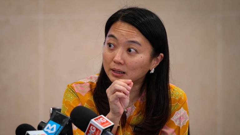 KUALA LUMPUR, March 20 — Youth and Sports Minister Hannah Yeoh speaking at a media conference after the Youth Development Cabinet Committee Meeting at the Parliament House today. BERNAMAPIX