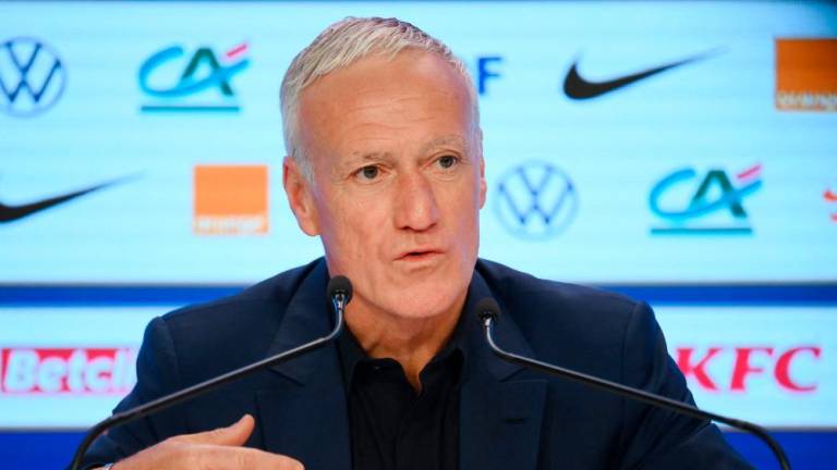 France’s head coach Didier Deschamps holds a press conference to announce the French squad for upcoming UEFA Euro 2024 football tournament qualifying matches, in Paris, on March 16, 2023. France will play against the Netherlands on March 24 and Ireland on March 27, 2023, in the Group B of Euro 2024 qualifiers. AFPPIX