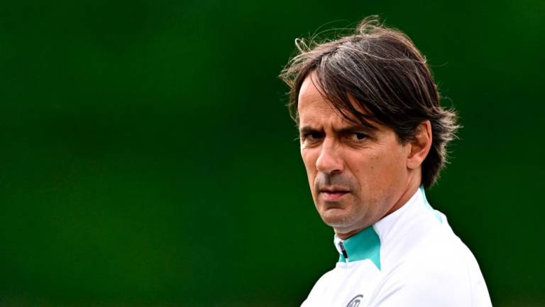 Inter Milan’s Italian head coach Simone Inzaghi supervises a training session on June 5, 2023 at the club’s training ground in Appiano Gentile, north of Milan, as part of a Media Day, five days ahead of Inter Milan’s UEFA Champions League final against Manchester City/AFPPix