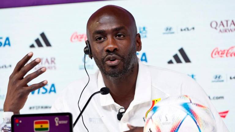 Ghana’s coach Otto Addo gives a press conference at the Qatar National Convention Center (QNCC) in Doha on December 1, 2022, on the eve of the Qatar 2022 World Cup football match between Ghana and Uruguay/AFPPix